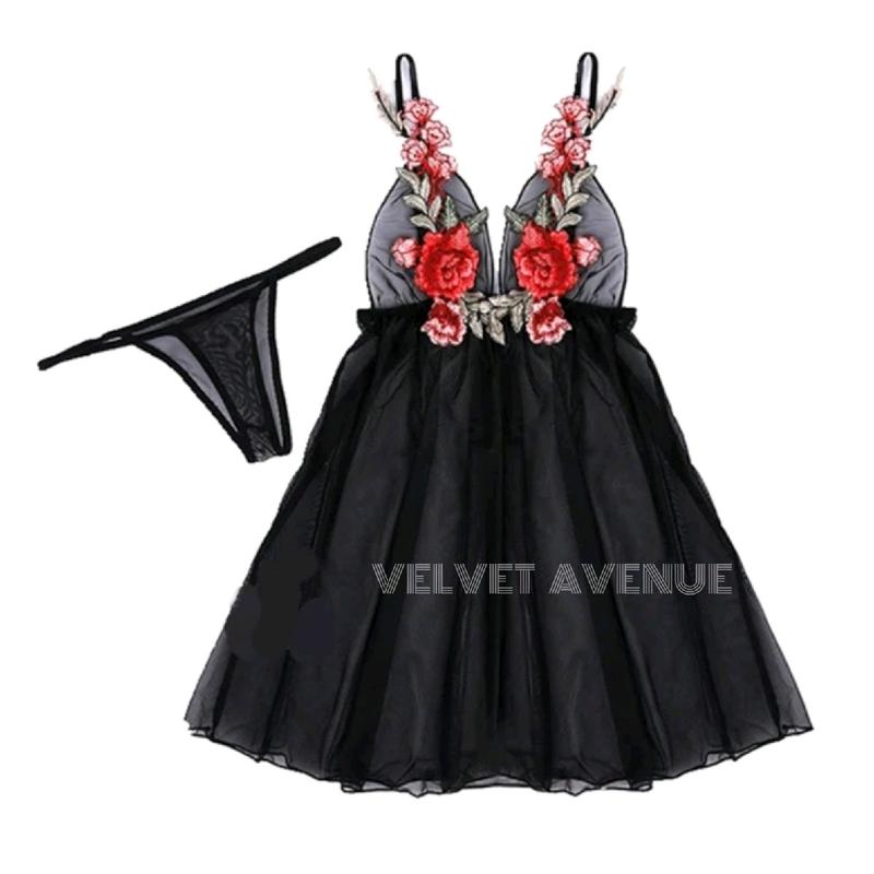 Velvet Avenue - Sexy Lingerie Dress 5116 Baju Tidur Lingeri Malam Wanita Seksi Cantik Hantaran Nikah 0