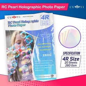 Kertas Foto Holografik Mutiara CUYI RC Ukuran 4R 260gsm (20 lembar)