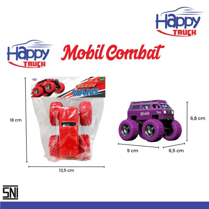 mainan anak happy truck combat truk monster truk karakter Mobil Toy 8