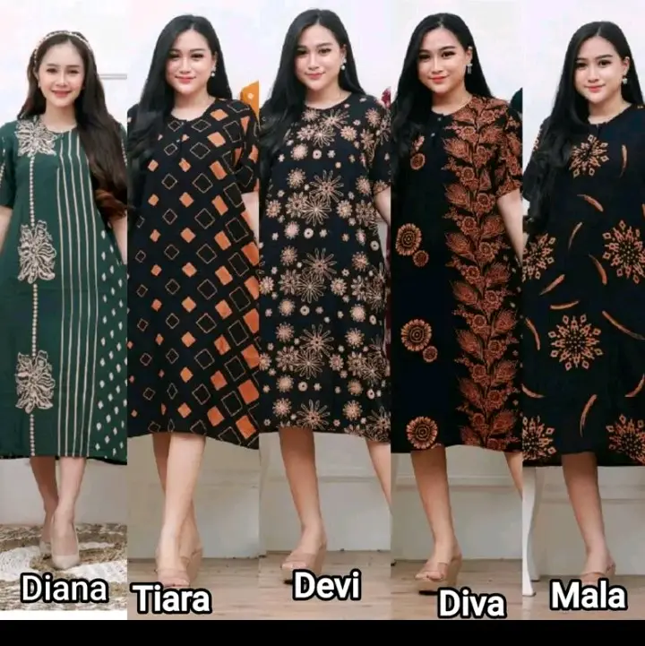 100ribuan dpt 3pcs Daster  Wanita Standar Random dengan Motif yg Cantik Bisa COD Rayon Santung LD 110cm  Motif bunga bawah Lutut Sllepwear Dress Adem Lengen pendek Hits batik