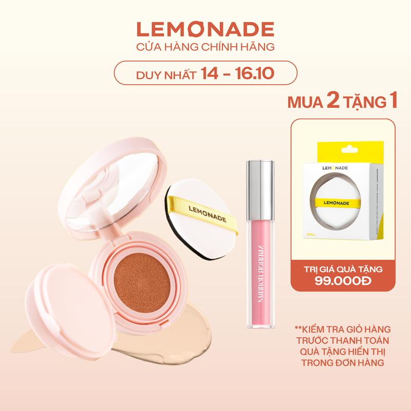 Combo 01 Phấn nước siêu kiềm dầu Supermatte Cushion 15g và 01 Son tint bóng không dính siêu lỳ Lemonade Mirror Mirror Water Tint 4g