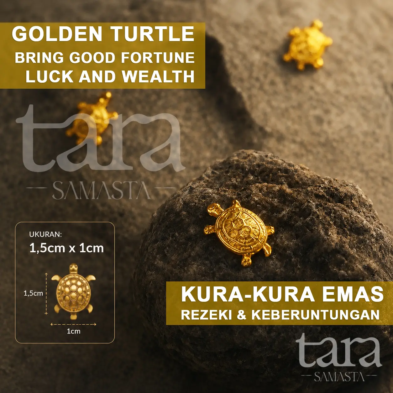 Kura-Kura Emas Rejeki Fengshui Penarik Uang (Golden Turtle)