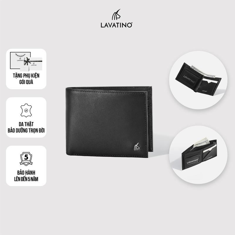   Hot Item  Ví Nam Có Ngăn Khóa Kéo Da Bò Cao Cấp Chính Hãng LAVATINO - THOMAS WB47 