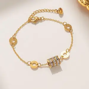 GELANG RANTAI LIONTIN TABUNG PERMATA FASHION WANITA TERKINI