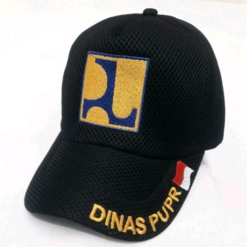 TOPI DINAS PU TOPI PUPR TOPI DINAS PEKERJAAN UMUM DAN PENATAAN RUANG FULL BORDIR lokal black hat 0
