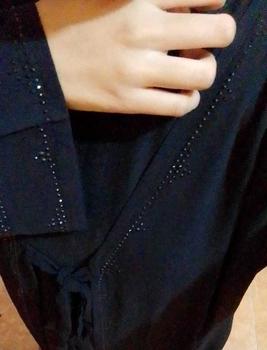 Product Review of ABAYA NAZIRA FULL HITAM  mote swarosky Hitam Polos terbaru 2024 Mutiara Muslim Wanita Bordir Ceruty from H**g M** G** 3