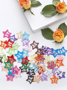 Pinzas para el cabello de metal con diseño de estrella, pasadores antideslizantes, disponibles en múltiples colores, estilo casual para todas las estaciones