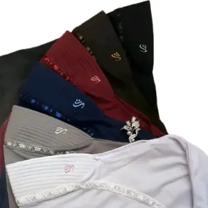 Kerudung Pita Serut Atas Hijab Jilbab Pramuka Sekolah Nyaman Instan Pita Hijab Sekolah Putih Hitam Bahan Kaos PE Vang Lembut Adem