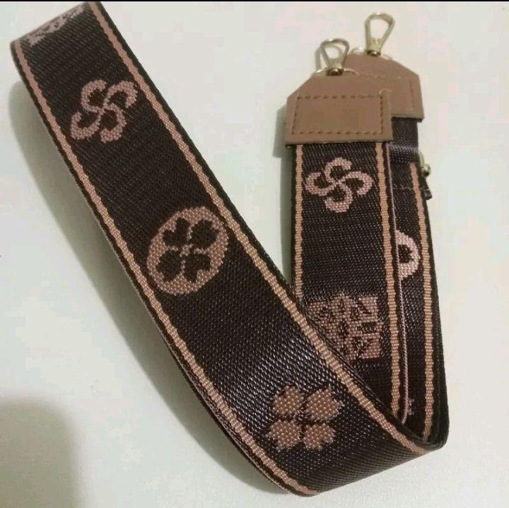 JS - tali tas selempang wanita motif bunga acc gold panjang 120 cm lebar 4 cm multifungsi