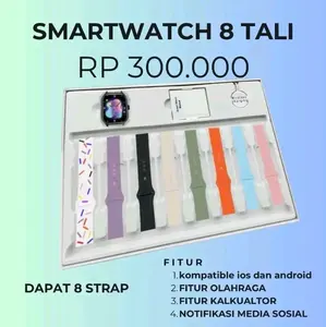 Smart Watch Dengan 8 Tali Jam Tangan Pintar Pro T9