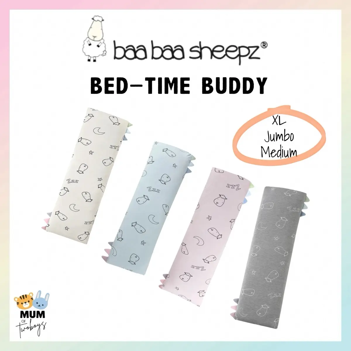 [MUMof2boys] Baa Baa Sheepz Bed-Time Buddy - Sweet Dreams - Cute Big Star & Head - Children Pillow