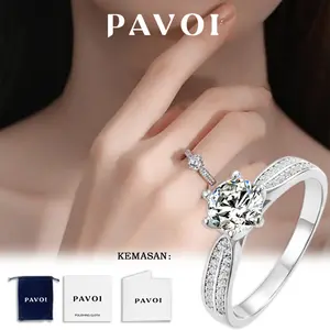 Cincin Wanita Jewellery Cincin Pesta Korea Ring Couple Berlian Emas Imitasi Batu Zircon Warna Silver Adjustable Berkualitas High Quality Grade 5A Berlapis Anti Karat Luntur