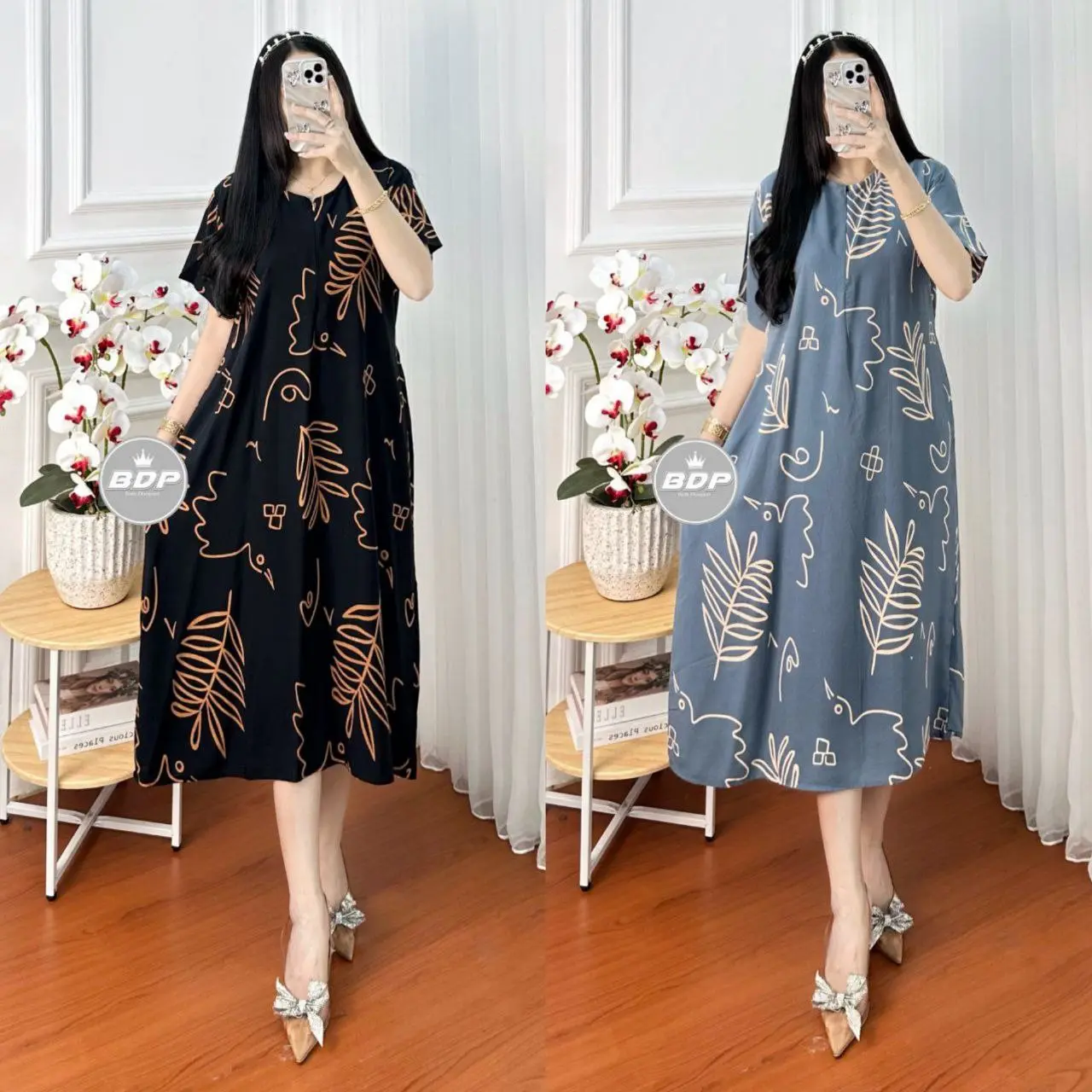 HANNA-Daster Lowo jumbo batik daster jumbo busui daster arab rayon
