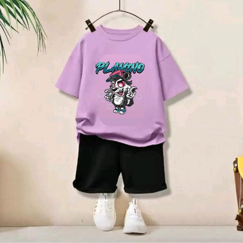 Plamino Setelan Anak Laki Perempuan Motif Hewan Tupai Set Kaos Dan Celana Fashion 7