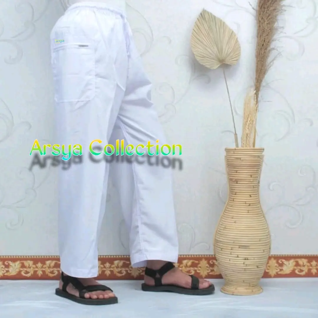 Celana Sirwal Pangsi Muslim Pria Dewasa Hitam Panjang - Arsya Collection - Sarung sepinggang longgar Komprang