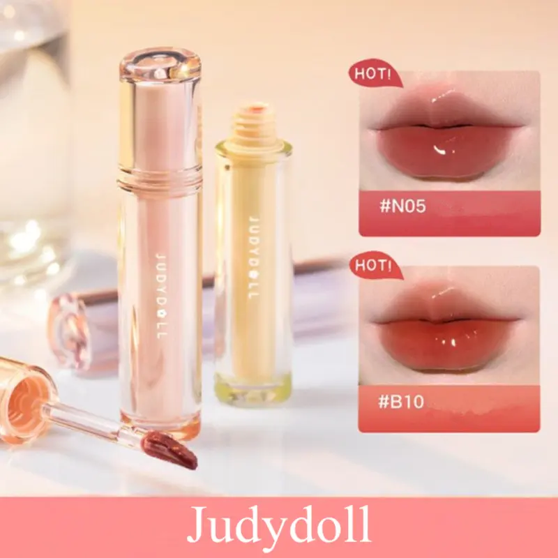 Judydoll Cherry Mirror Water Lip Gloss Lip Glaze Jelly Transparent Oil Waterproof Liquid Lipstick Nude Clear Tint Makeup