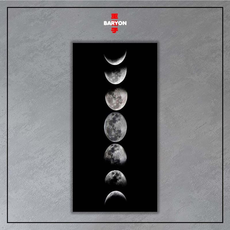 BARYON Wall Decor  Hiasan Dinding MOON  Dekorasi Rumah Poster Kayu 15 x 30 4