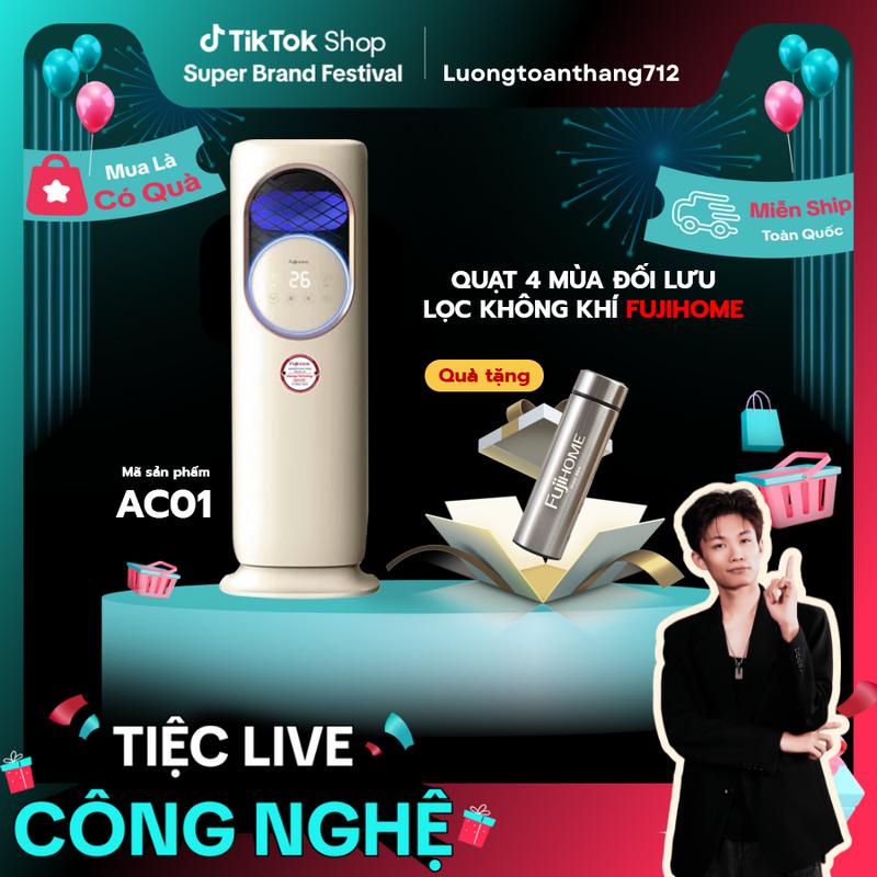 [DEAL ĐỘC QUYỀN x LƯƠNG TOÀN THẮNG] Quạt đối lưu 4 mùa đa năng Fujihome AC01 ( 5 chức năng trong 1 sưởi ấm, làm mát, lọc không khí, khử khuẩn UV, phun sương bù ẩm ) - Bảo hành 24 tháng