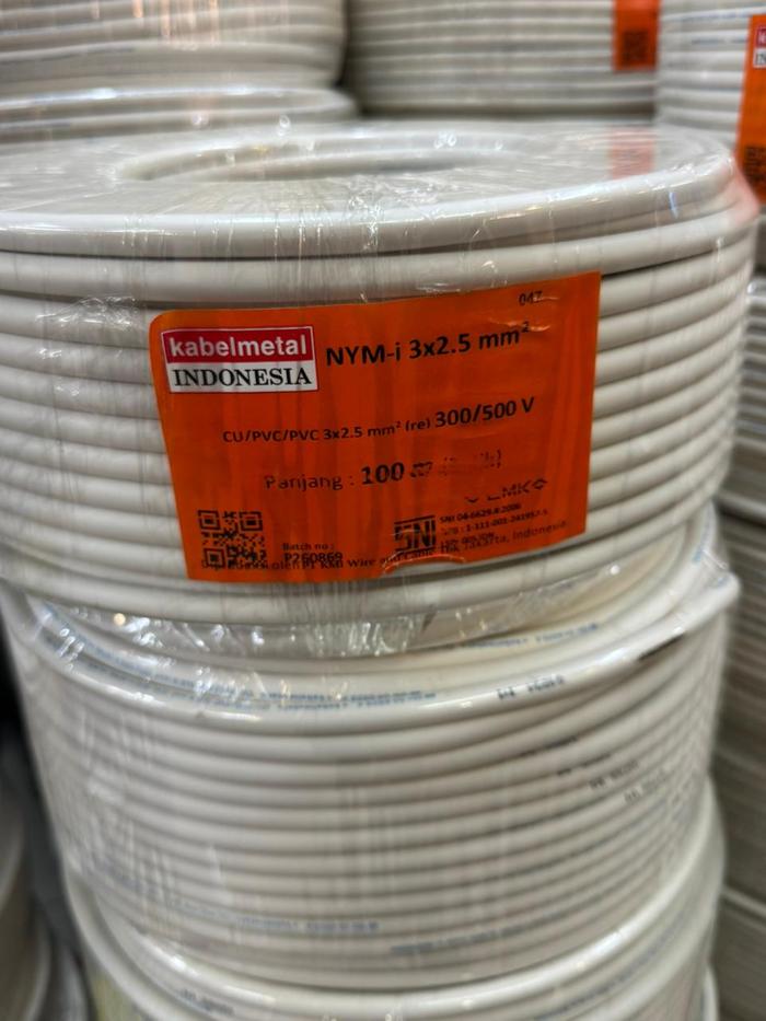 Gambar KABEL NYM 3X2.5 3X2,5 mm 100M (METER) KABEL METAL INDONESIA / KMI dari Sentral Jaya Elektrik Kota Administrasi Jakarta Pusat Tokopedia