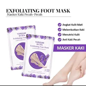 foot mask / masker kaki / Foot Mask yurizumi Exfoliating foot mask perawatan kaki tumit pecah dan kapalan kering masker Melembutkan