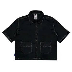 Lawna - Workshirt Boxy Clark White Thread