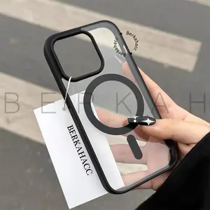 (2) [+PACKING BOX]  DESERT - NATURAL TITANIUM HYBRID CLEAR HD MAGSAF* CASE IPHONE 7 7plus 8plus X Xs Xr 11 12 13 14 15 16 16E 17 17AIR Plus Pro Max Casing Full Cover Pelindung Handphone RCI191