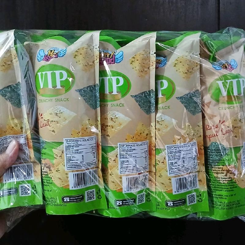 Snack Vvip SNACK VIP CHIPS 1 PAK ISI 10 RASA RUMPUT LAUT Camilan Crispy - Shop ...