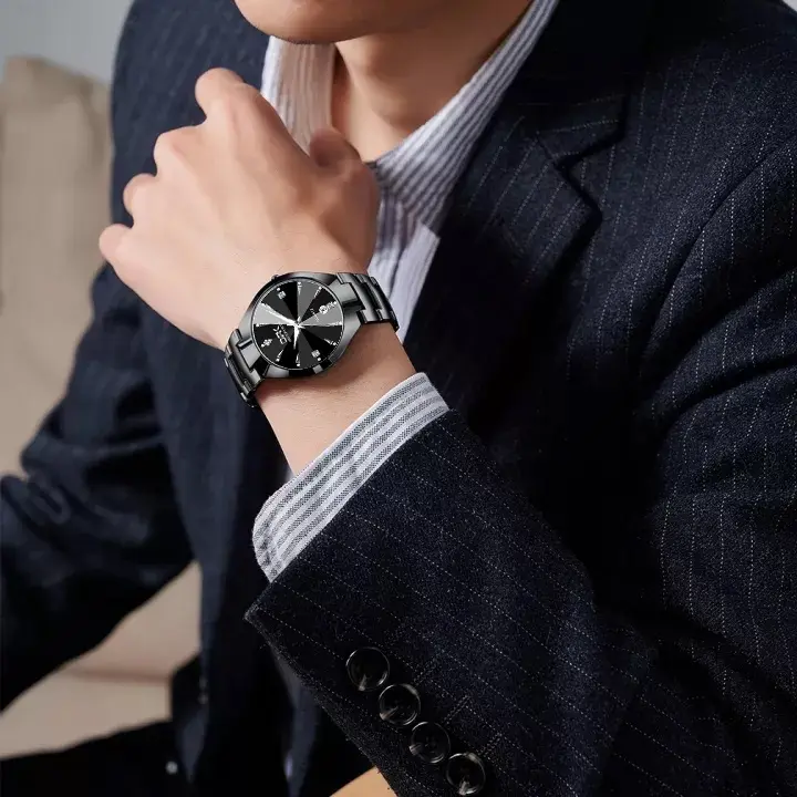 OPK Jam Tangan Pria Original Cowok Analog Anti Air Bisnis Kuarsa Jam Tahan Air Arloji Hitam Kaca Watches with Kotak Ori 3