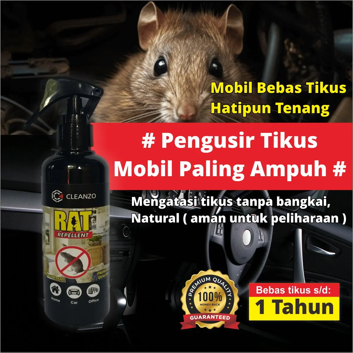 Ambil promo Sprotan Pengusir Tikus Mobil, Anti Tikus Mobil, Pencegah Tikus Mobil, Pengusir Tikus Kap Mesin Mobil
