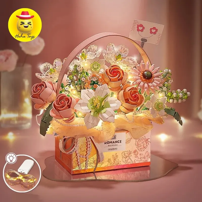 ￼Loz 1951 - 1952 Flowers gift box bricks building blocks mainan edukasi murah bongkar pasang 3