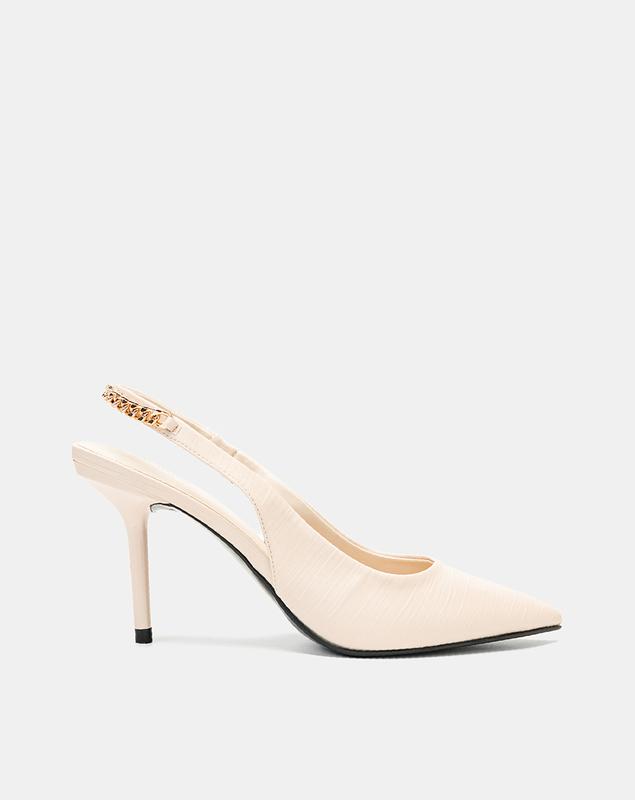 JUNO Giày Cao Gót Slingback Phối Xích - CG09170