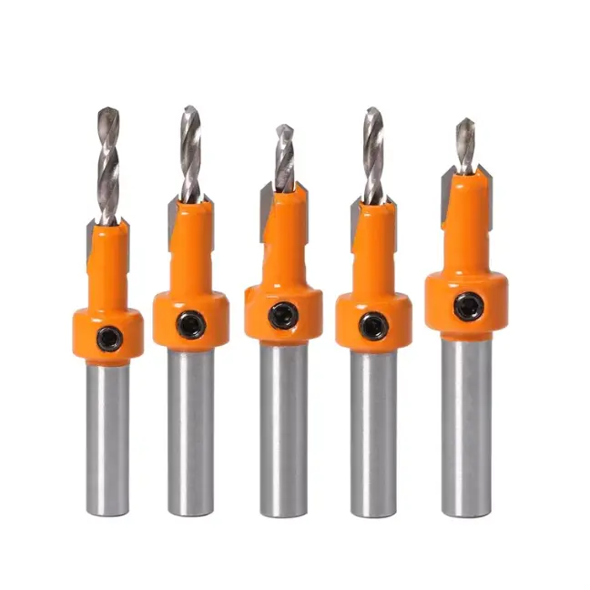 Mata Bor Kayu Bit Router Pelubang Drat Baut Chamfering Cone Drill Bit HSS Mata Bor Kayu Penyamar Perata Tanam Sekrup Baut Mur Countersink 3