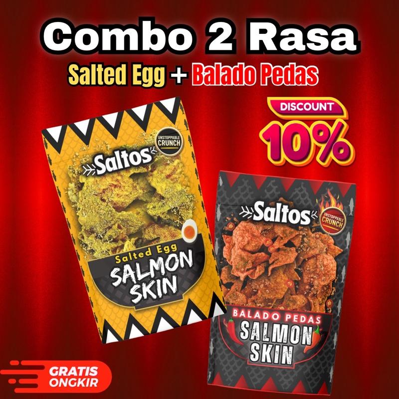 Saltos Salmon Skin 1 Salted Egg + 1 Balado Pedas Paket Hemat Snack Makanan Ringan Saltos Salmon Skin 1 Salted Egg + 1 Balado Pedas Paket Hemat Snack Makanan Ringan