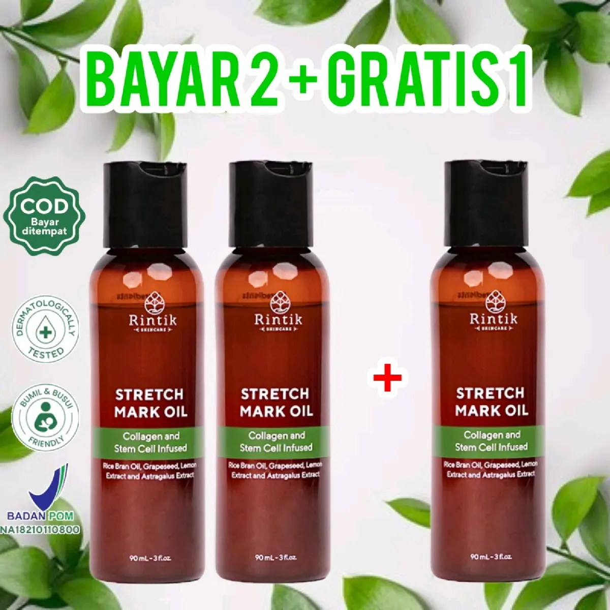 [BUY 2 GET 1] RINTIK Skincare Stretch Mark Selulit StrectMark Belas Luka Oil 90ml BPOM Perawatan Stretchmark Penghilang Selulit Ampuh Ibu Hamil