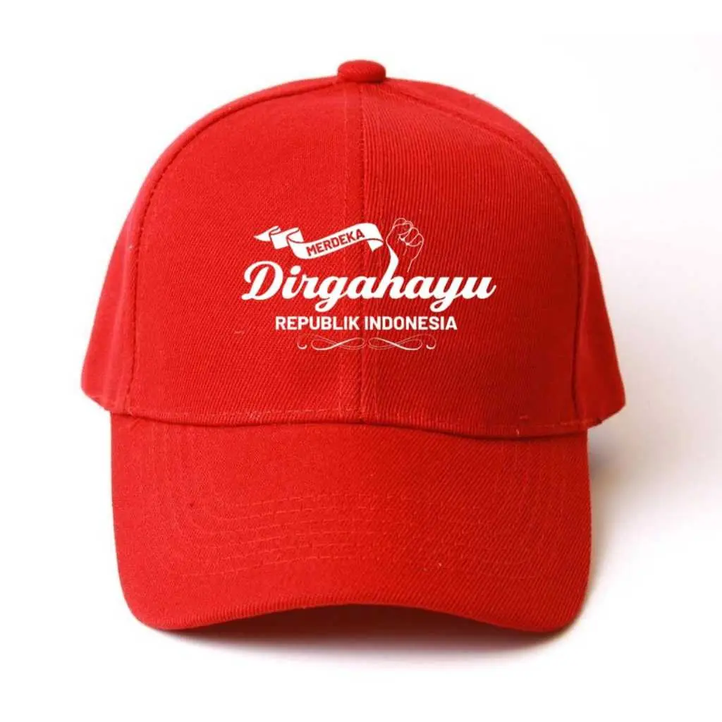 Topi Baseball Motif Agustusan Spesial Hari Kemerdekaan REPUBLIK INDONESIA Ke-81 5BA Bahan Royal Drill Premium Sablon DTF untuk Pria Wanita