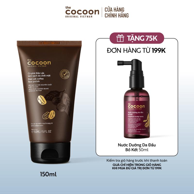 Tẩy da chết mặt cà phê Đắk Lắk Cocoon cho làn da mềm mại & rạng rỡ 150ml 0