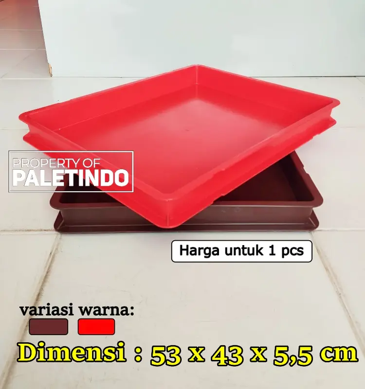 Keranjang Rot/ Bakery 53 x 43 x 5.5 Cm - Food Grade, Plastik Solid, Coklat & Merah 6