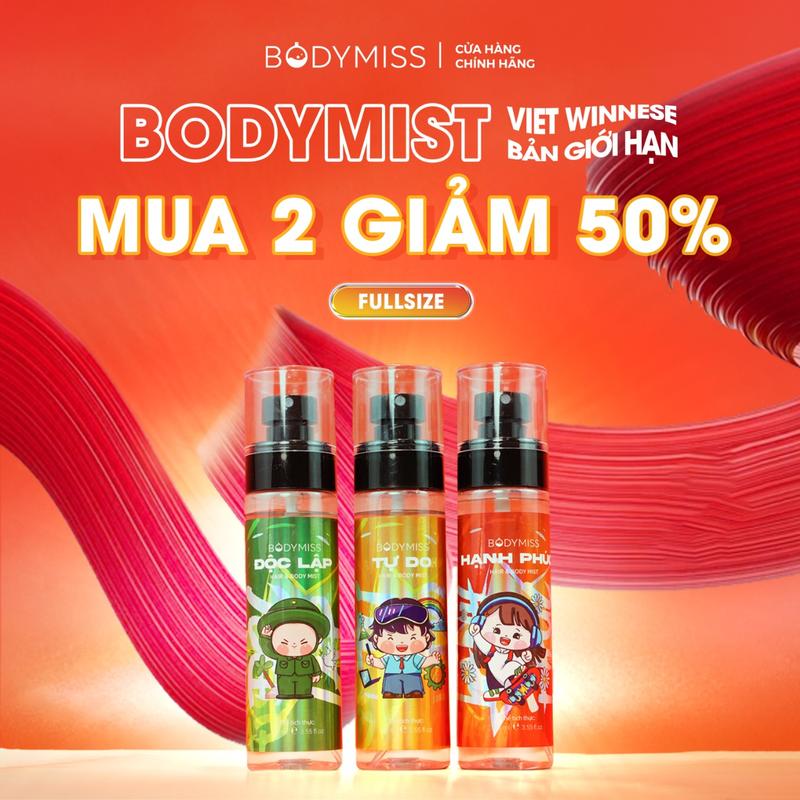 [MUA 2 GIẢM 50% - VIET WINNESE] Body Mist Tự Hào Nam Nữ Chính Hãng Lưu Hương Thơm Lâu BODYMISS, Body Mist Cho Nam Học Sinh Sinh Viên Hương Nước Hoa Dark Night Perfume Cosmetic Fragrance Hair Mist