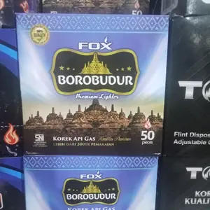 Korek Api Gas Roda Fox Borobudur Isi 50 Pcs