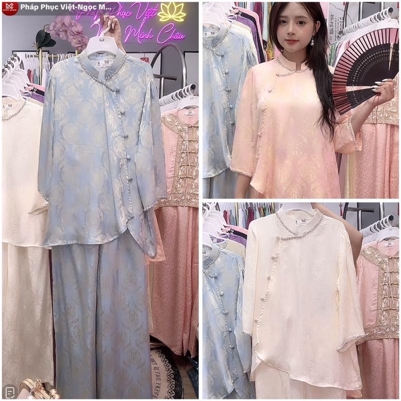 Khang Ninh-Pháp Phục Việt Ngọc Minh Châu Bộ quần áo pháp phục tơ tằm cao cấp