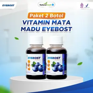 Eyebost Paket 2 Botol - Vitamin Kesehatan Mata Bantu Masalah Mata Minus/Plus/Lelah/Berair DLL Lens Soflens suplemen vitamin herbal