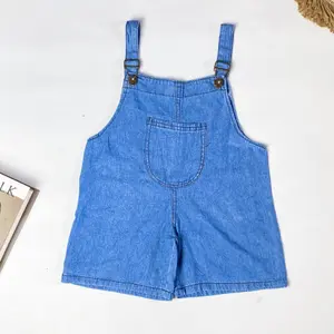 CUCI GUDANG Overall Celana Pendek Jeans Anak Unisex 1-6 Tahun - Snow Blue - Lengan, Bayi Perempuan Laki-Laki