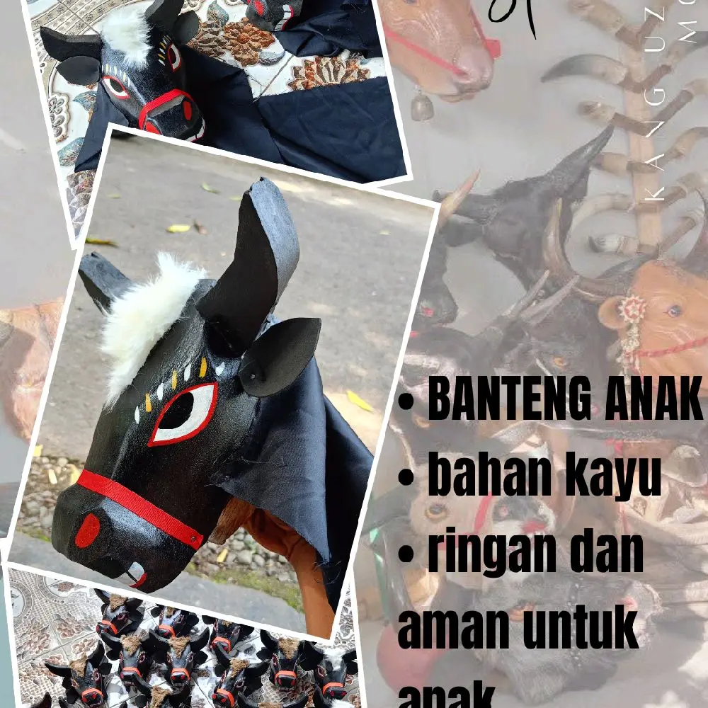 Bantengan Anak Murah viral+bahan kayu asli mainan sg Toy