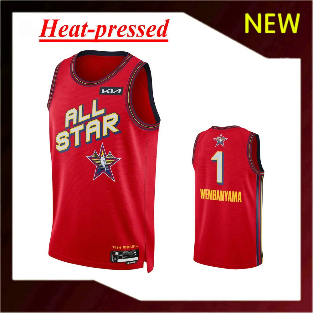 【Heat-pressed】New Original Basketball Jerseys 2025 All Star Jersey Red