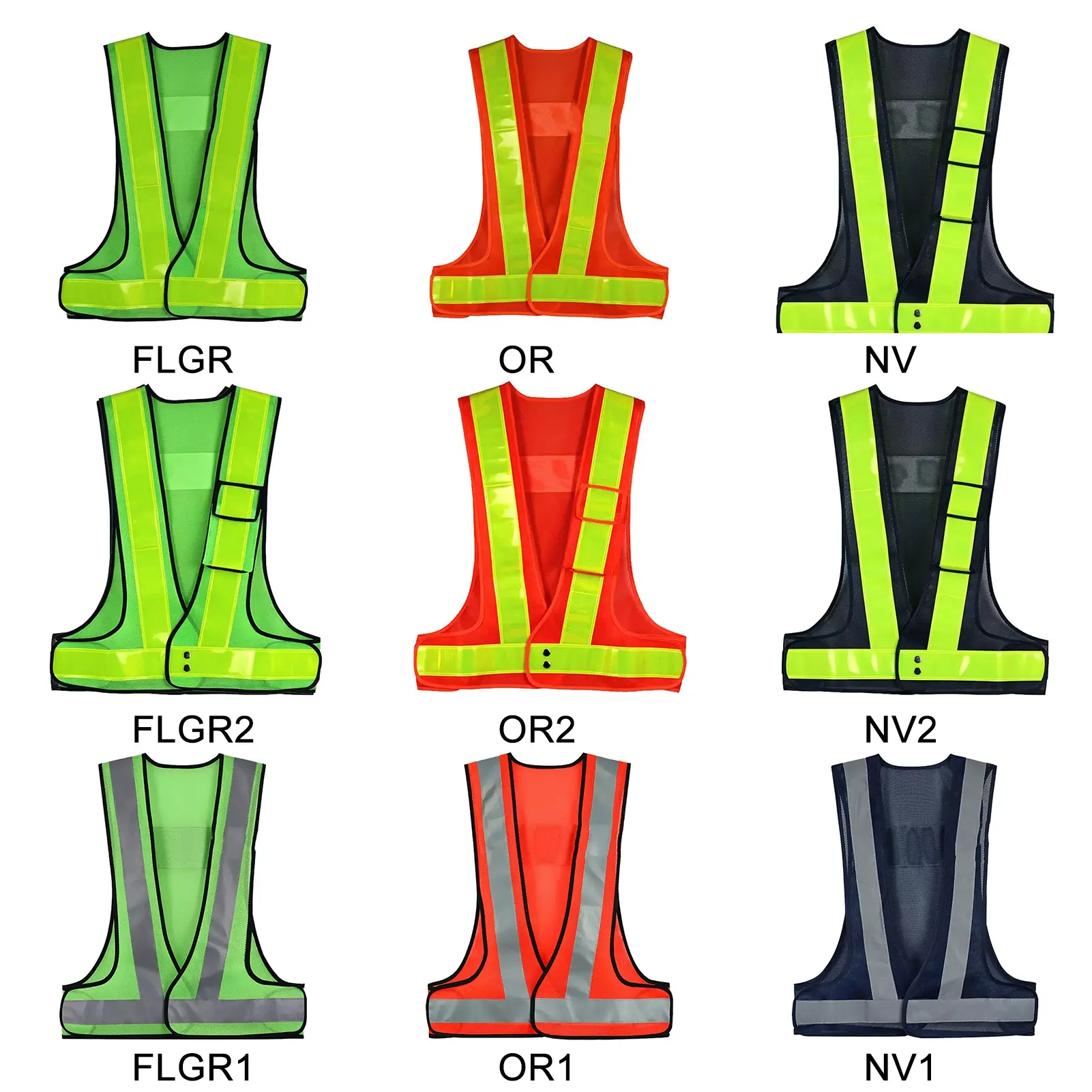 Jaket Rompi Keselamatan Reflektif, Boleh Laras, untuk Dewasa, Kelihatan Tinggi, dengan Jalur Gear, Sesuai untuk Berbasikal, Rompi Keselamatan