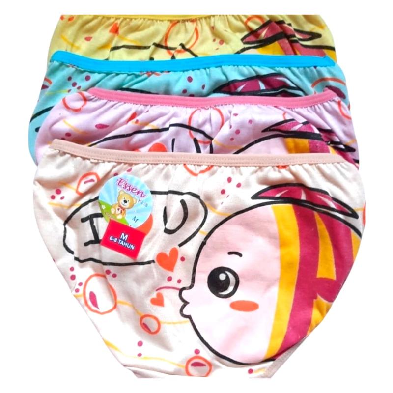 [6pcs,12pcs]Celana Dalam Anak Cewek Essen Katun Karakter S-M-L-XL - Pakaian Fashion Motif 3