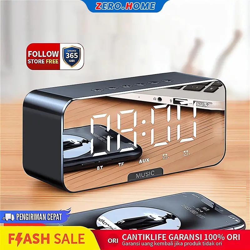 Speaker Bluetooth  5.3  FM /AM Radio  LED Clock S16/P6 Wireless Bass Mini  Stereo Original Speaker Jam Plastik