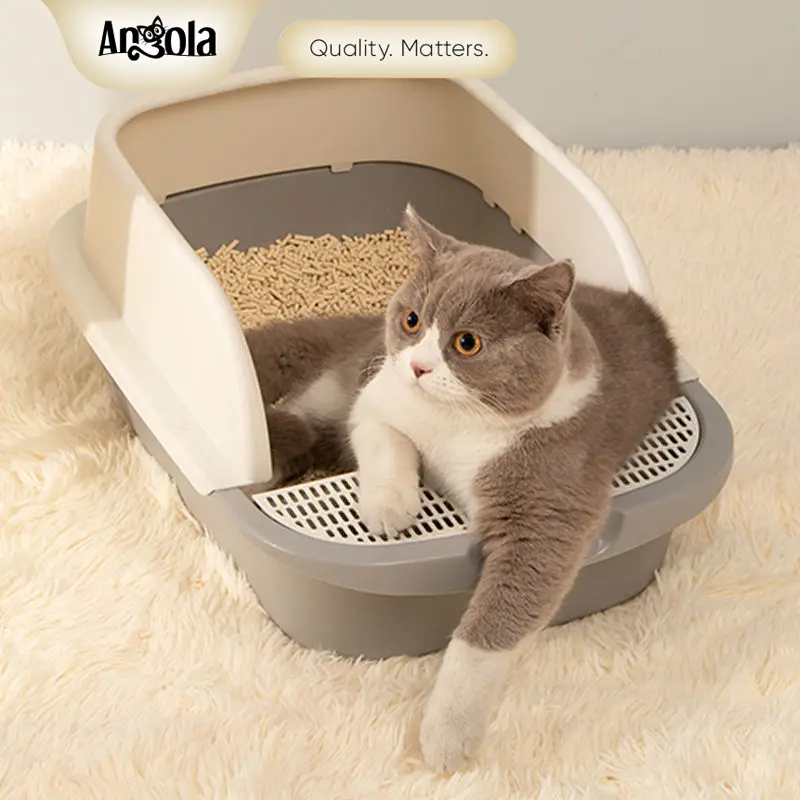 ANGOLA Cat Litter Box M06 Tempat Bak Pasir Kucing Tempat Pup Toilet Kucing 7