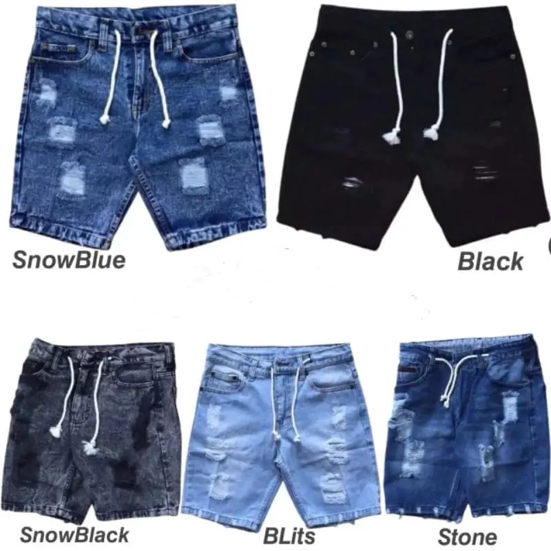 celana pendek pria sobek jeans cowok robek ripped