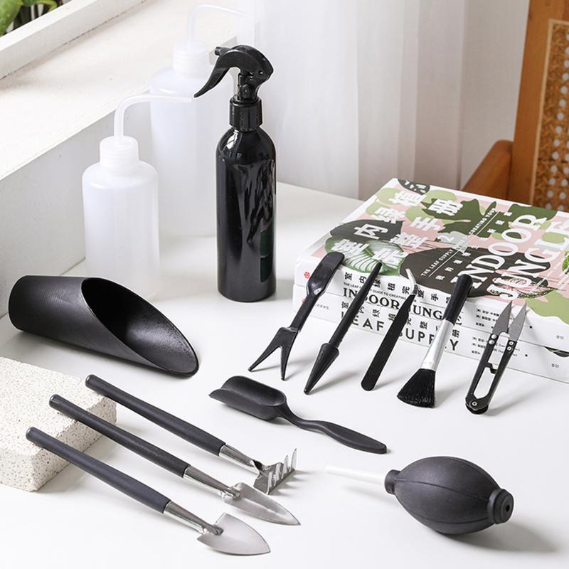 Product Introduction of Black Edition Gardening Tool Set Terrarium Succulent Plants DIY Tools Garden Planting Tool Kit 29
